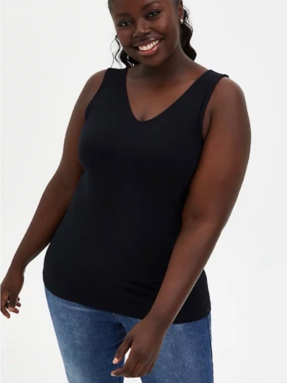 🆕 Black V-Neck Foxy Tank Sleeveless Top 3 3X 22 24 NWT Torrid New!